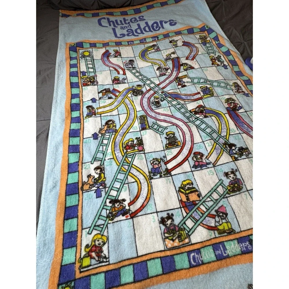 Chutes And Ladders Beach/Pool Towel With Game Pieces 57